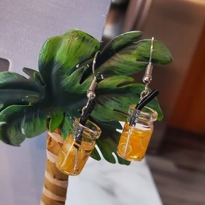Orange Slices Drink Dangle Earrings